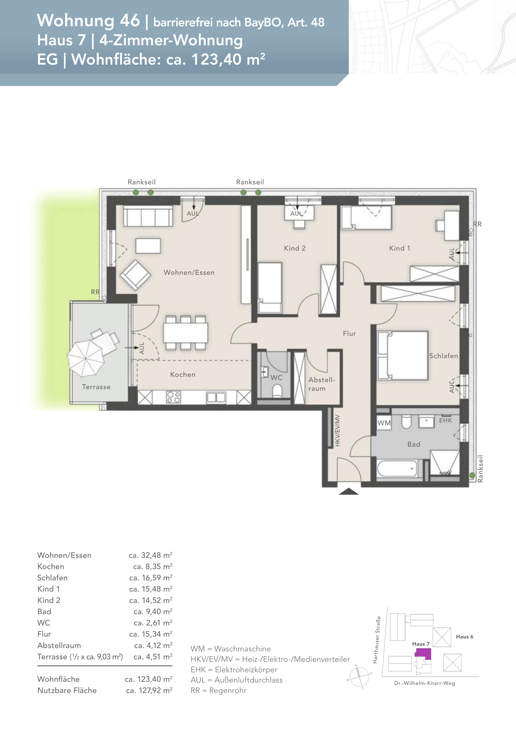 Terrassenwohnung zur Miete 1.913 € 4 Zimmer 123,4 m²<br/>Wohnfläche EG<br/>Geschoss ab sofort<br/>Verfügbarkeit Dr.-Wilhelm-Knarr-Weg Bad Aibling 83043