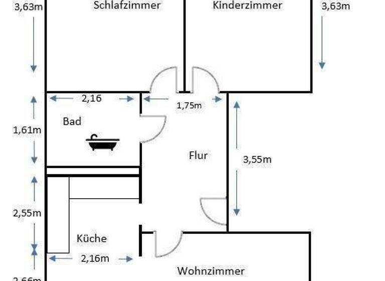 Wohnung zur Miete 385 € 3 Zimmer 59,1 m² 5. Geschoss frei ab sofort Malvenweg 5 Nördliche Neustadt Halle (Saale) 06122