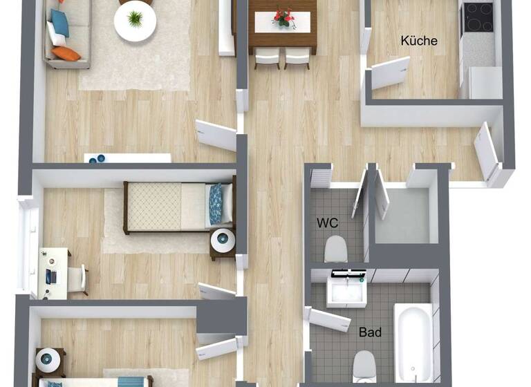 Wohnung zur Miete 1.200 € 4 Zimmer 100 m²<br/>Wohnfläche EG<br/>Geschoss Rudolf-Clausius-Str. 68 Dürrbachau Würzburg 97080