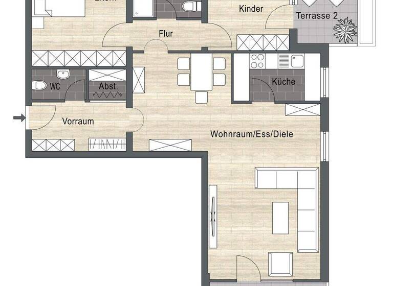 Wohnung zum Kauf 415.000 € 3 Zimmer 101,2 m² 2. Geschoss Schloßberg Stephanskirchen 83071