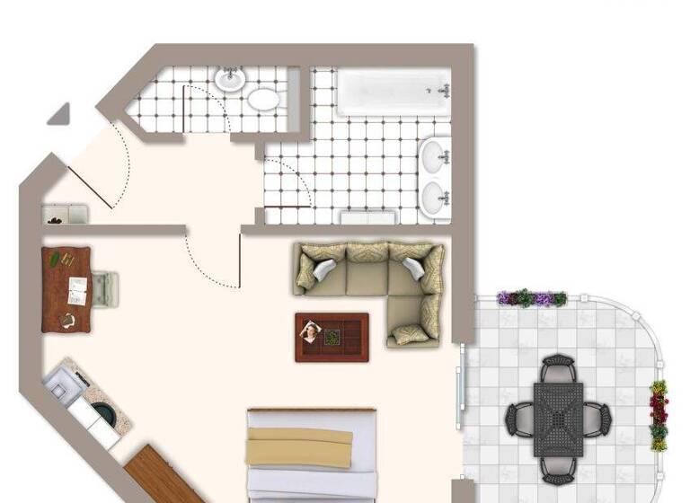 Studio zum Kauf 70.000 € 1 Zimmer 38 m² Bad Füssing 94072