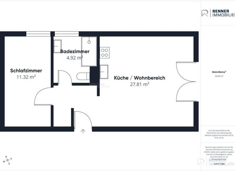 Wohnung zum Kauf 250.000 € 2 Zimmer 44,1 m² EG Innenstadt Fürth 90762