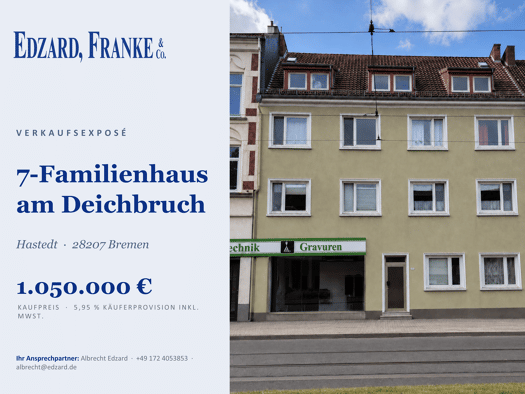 Mehrfamilienhaus zum Kauf als Kapitalanlage geeignet 1.050.000 € 20 Zimmer 460 m² 359 m² Grundstück Hastedt Ost 28207