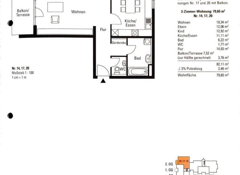Wohnung zum Kauf 169.400 € 3 Zimmer 79,7 m² 2. Geschoss Wartberg Wertheim 97877