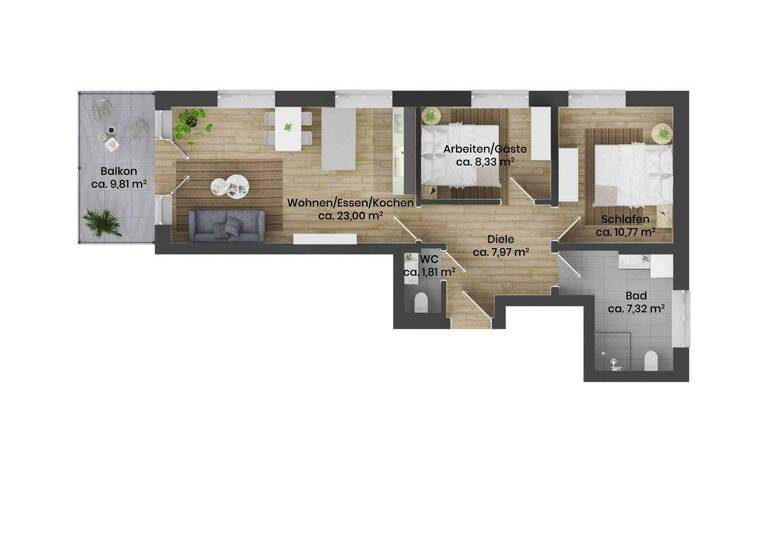 Wohnung zum Kauf - Erstbezug provisionsfrei 441.000 € 3 Zimmer 63 m² frei ab sofort Sonthofen 87527