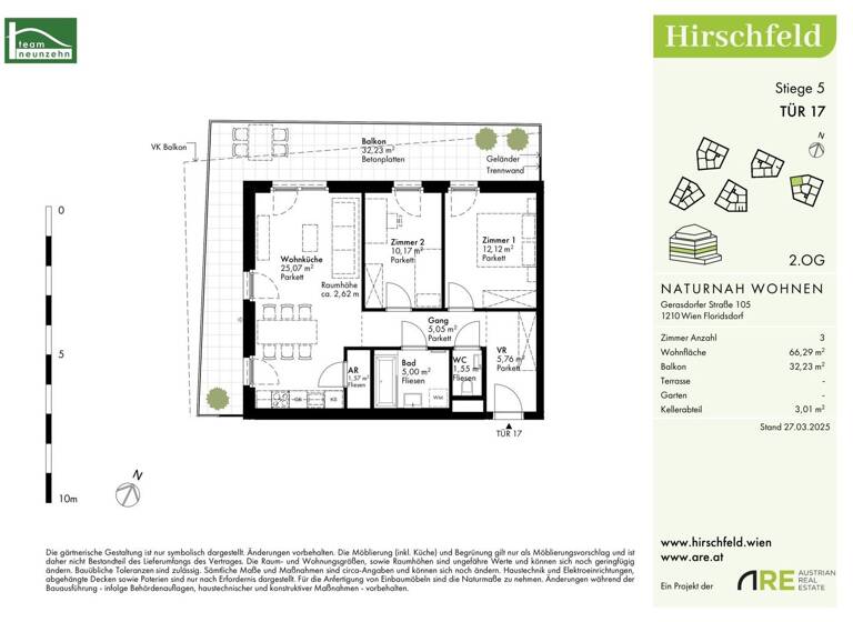 Wohnung zum Kauf - Erstbezug provisionsfrei 425.000 € 3 Zimmer 66,3 m² 2. Geschoss Gerasdorfer Straße 105 Wien 1210