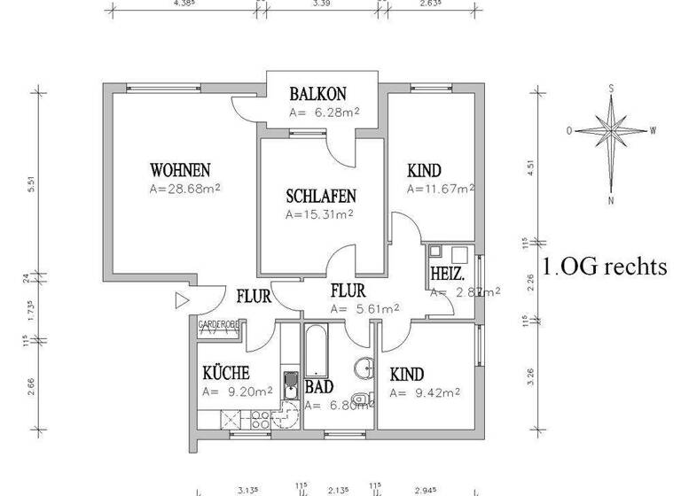 Wohnung zur Miete 640 € 4 Zimmer 92,7 m² 1. Geschoss frei ab 01.03.2026 Heinrich-Ohm-Str. 23 Boffzen 37691