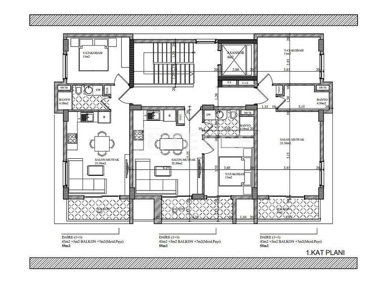 Studio zum Kauf 135.000 € 2 Zimmer 55 m² EG Antalya 07450