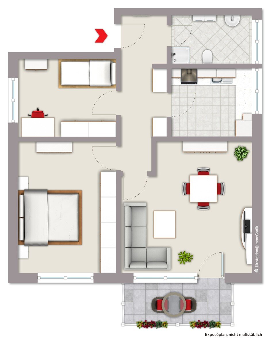 Wohnung zum Kauf 250.000 € 3 Zimmer 74 m²<br/>Wohnfläche 1.<br/>Geschoss Handorf Münster 48157