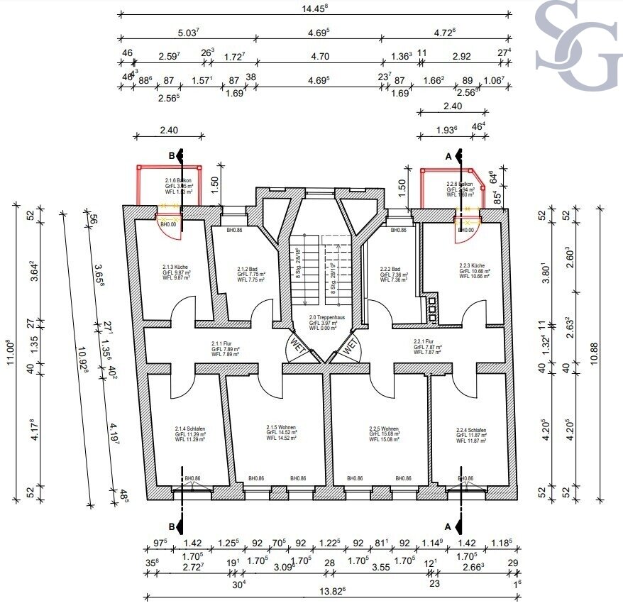 Wohnung zum Kauf 80.000 € 2 Zimmer 51,3 m²<br/>Wohnfläche 1.<br/>Geschoss Bitterfeld Bitterfeld-Wolfen 06749