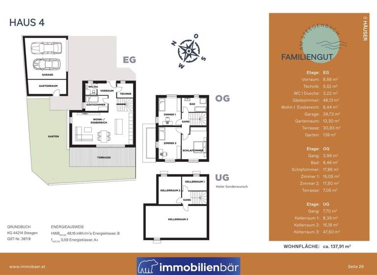 Doppelhaushälfte zum Kauf - Erstbezug 535.000 € 5 Zimmer 137,9 m² 372 m² Grundstück Binderweg Steegen 4722