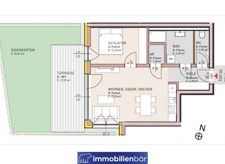 Wohnung zum Kauf 199.000 € 2 Zimmer 52 m² EG Panoramaweg 2 Neumarkt im Hausruckkreis 4720
