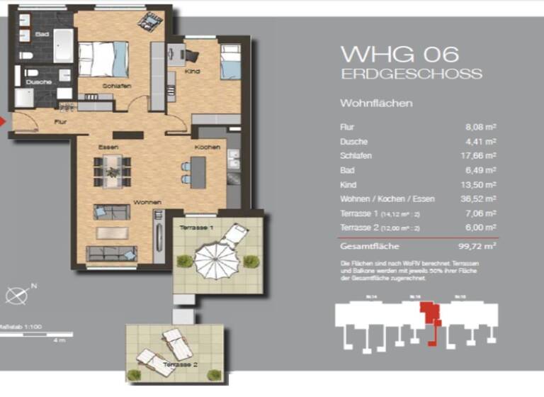 Wohnung zur Miete 1.090 € 3 Zimmer 100 m² EG frei ab 10.07.2026 Carl-Schurz-Str. 16 Bad Kreuznach 55543