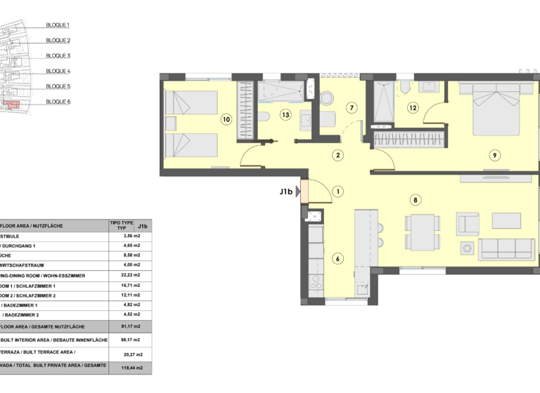 Terrassenwohnung zum Kauf - Erstbezug 560.000 € 3 Zimmer 98 m² EG frei ab sofort Colonia de Sant Jordi, Ses Salines 07638