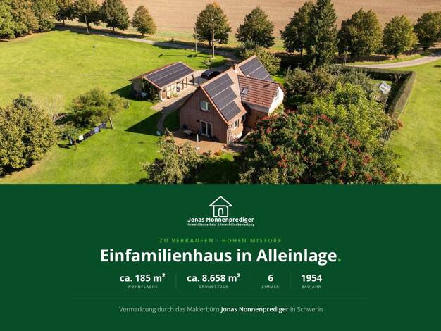 Einfamilienhaus zum Kauf provisionsfrei 340.000 € 6 Zimmer 185 m² 8.658 m² Grundstück Bahnhofsweg 8 Hohen Mistorf Alt Sührkow 17166
