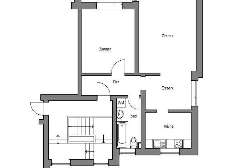 Wohnung zur Miete 471 € 2 Zimmer 62,9 m² 2. Geschoss frei ab 01.03.2026 Schongauerstr. 32 Innenstadt Bielefeld 33615