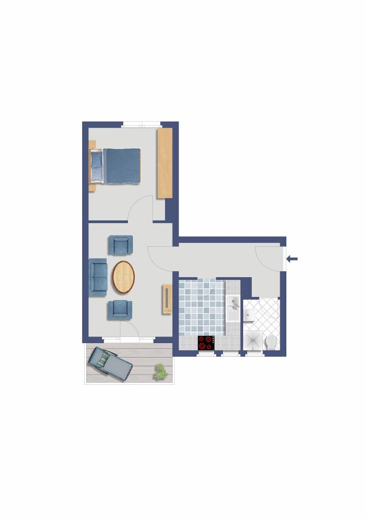 Wohnung zum Kauf provisionsfrei 104.900 € 2 Zimmer 46,1 m²<br/>Wohnfläche 1.<br/>Geschoss Wiesengrund 17 Dellwig Essen 45357