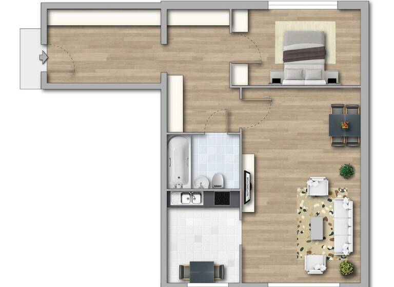 Wohnung zur Miete 380 € 2 Zimmer 54,2 m² 3. Geschoss frei ab 01.03.2026 Gneisenauring 30 Neu Olvenstedt Magdeburg 39130