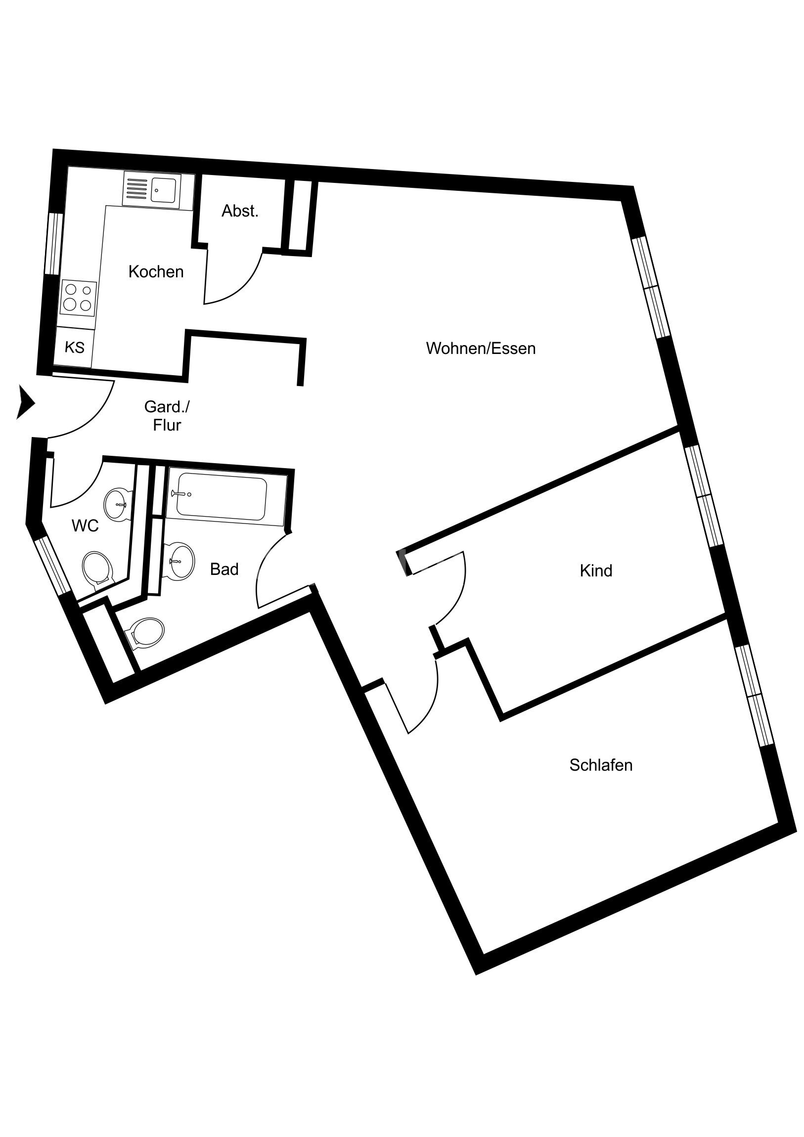 Wohnung zur Miete 1.800 € 3 Zimmer 83 m²<br/>Wohnfläche 2.<br/>Geschoss ab sofort<br/>Verfügbarkeit Eschersheim Frankfurt am Main 60433