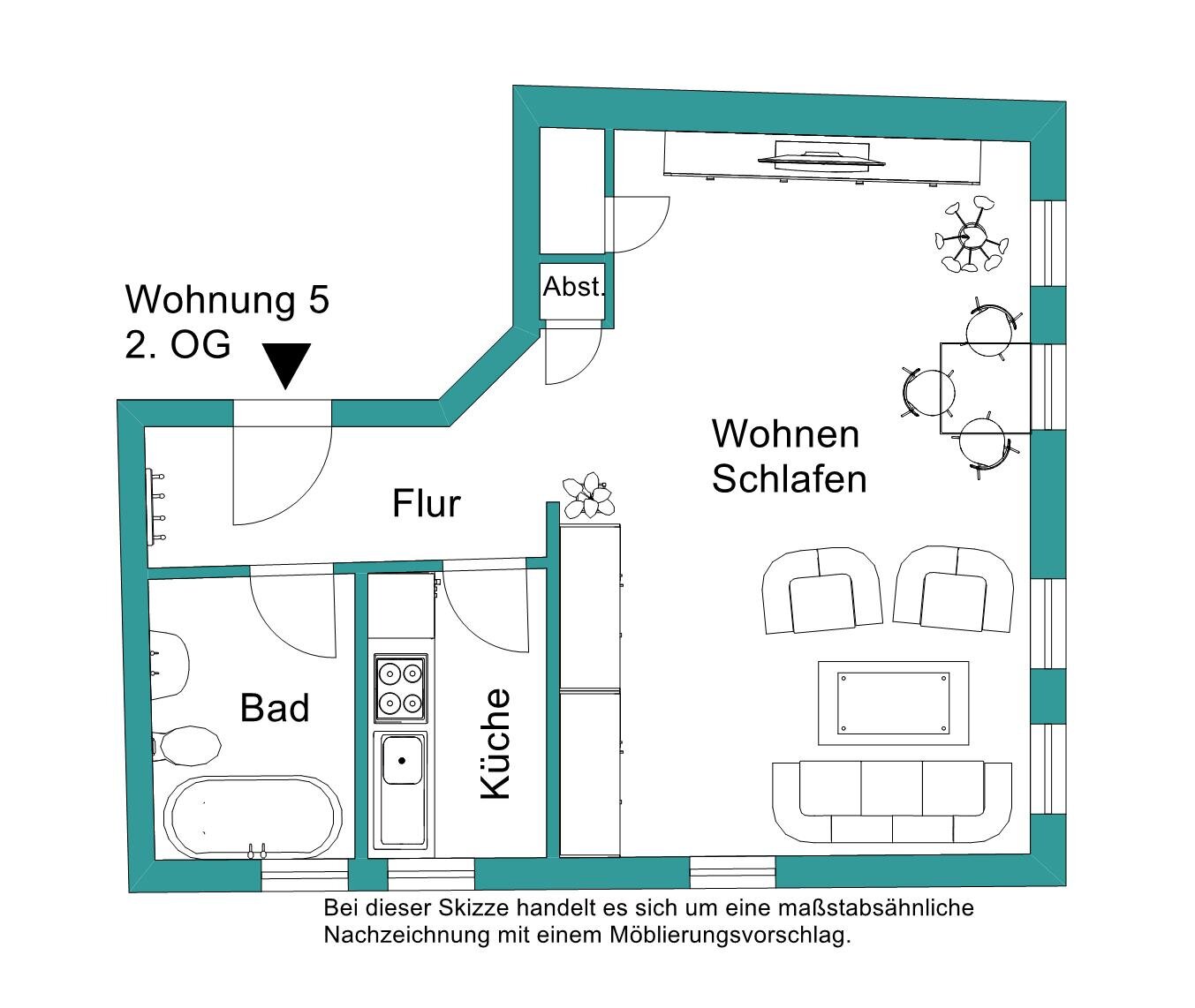 Wohnung zur Miete nur mit Wohnberechtigungsschein 199 € 1 Zimmer 34,5 m²<br/>Wohnfläche 2.<br/>Geschoss ab sofort<br/>Verfügbarkeit Augustinergasse 1 Altstadt Marburg 35037