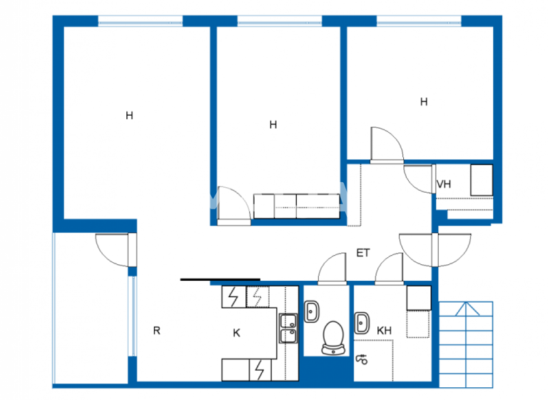 Studio zur Miete 750 € 3 Zimmer 75,5 m² 7. Geschoss Salmenmäentie 15 Lohja 08350