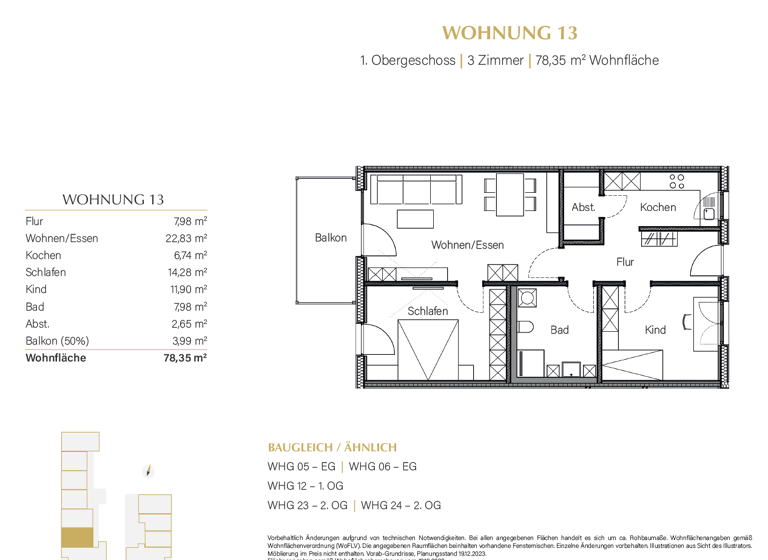 Wohnung zum Kauf 385.000 € 3 Zimmer 78,4 m² 1. Geschoss Mariusstraße 29 Ansbach 91522
