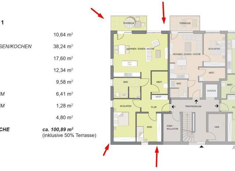 Terrassenwohnung zur Miete - Erstbezug 1.410 € 100 m² frei ab 01.04.2026 Kreuzkamp 32 Mellendorf Wedemark 30900