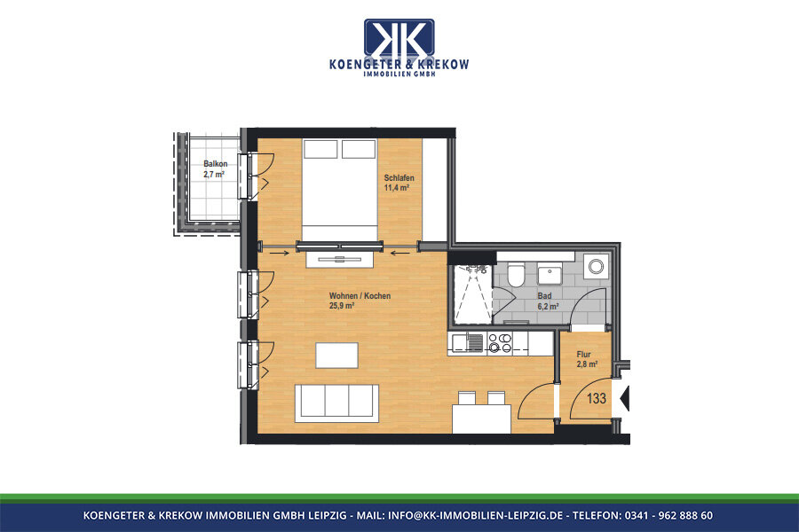 Wohnung zur Miete 686 € 2 Zimmer 49 m²<br/>Wohnfläche 7.<br/>Geschoss Prager Straße 109 Reudnitz-Thonberg Leipzig 04317