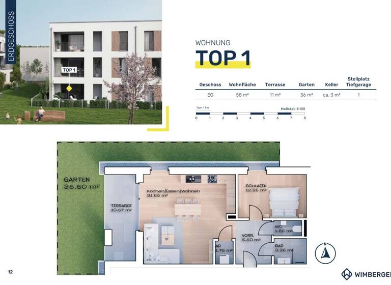 Wohnung zum Kauf - Erstbezug 254.700 € 2 Zimmer 58 m² Linzer Straße 6 Vöcklabruck 4840