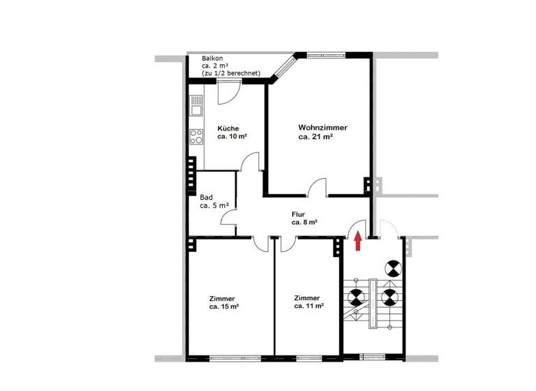 Wohnung zum Kauf 169.500 € 3 Zimmer 72 m² 3. Geschoss Hohentor Bremen 28199