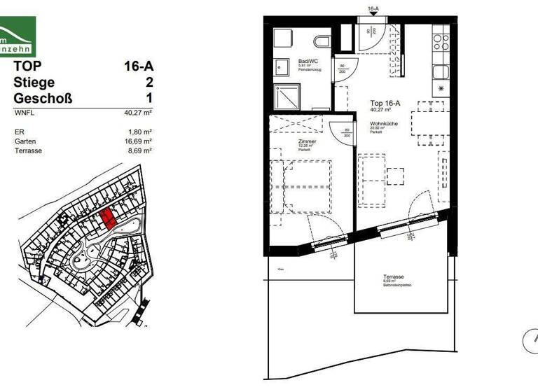 Wohnung zur Miete 760 € 2 Zimmer 40,3 m² 1. Geschoss frei ab 01.06.2026 Kaisermühlenstraße 8 Wien 1220