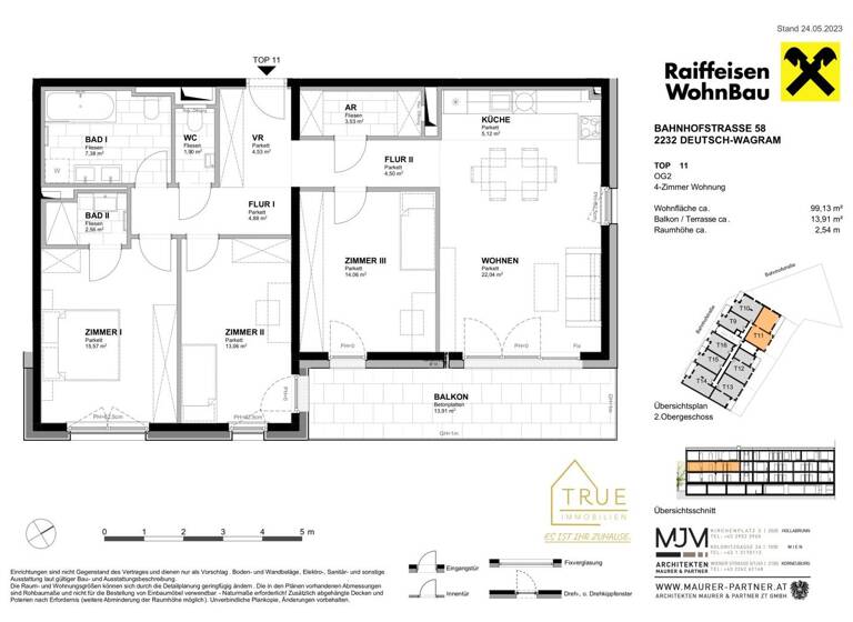 Wohnung zum Kauf - Erstbezug provisionsfrei 499.600 € 4 Zimmer 99,1 m² Deutsch-Wagram 2232