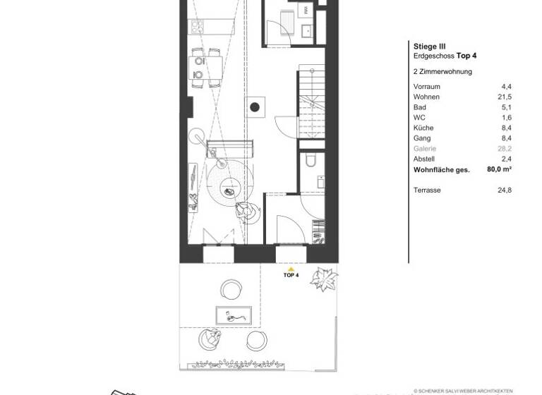 Wohnung zum Kauf - Erstbezug 621.135 € 2 Zimmer 78,8 m² EG Apostelgasse Wien 1030