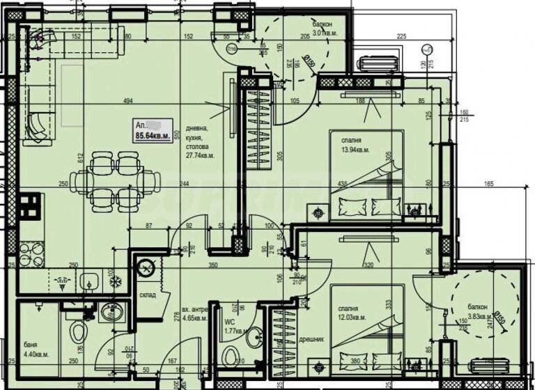 Studio zum Kauf 133.500 € 3 Zimmer 96,9 m² Plovdiv