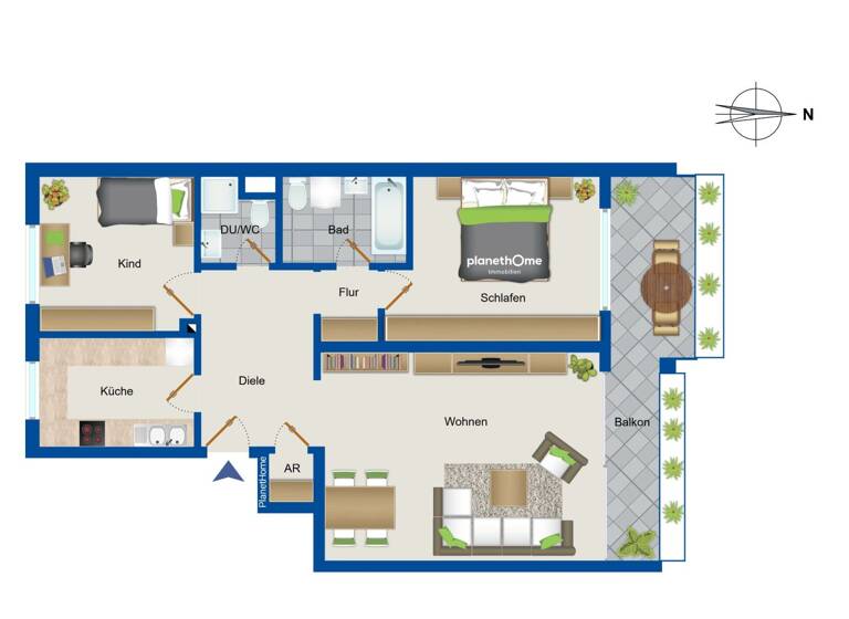 Wohnung zum Kauf 339.000 € 3 Zimmer 83,5 m²<br/>Wohnfläche 1.<br/>Geschoss Marienberg Nürnberg 90411