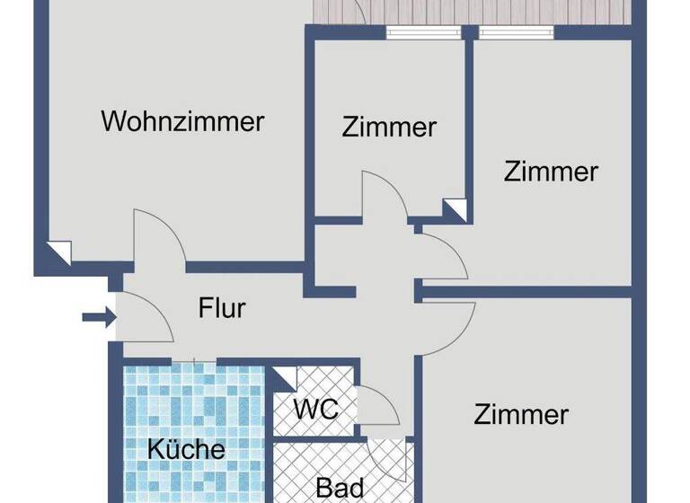 Wohnung zur Miete 550 € 4 Zimmer 76,9 m² Joosstraße 7 Ziehers-Nord Fulda 36037