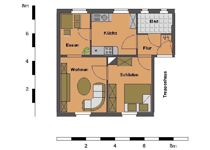 Wohnung zur Miete 275 € 2 Zimmer 47,3 m²<br/>Wohnfläche 1.<br/>Geschoss Brockenstraße 11 Oschersleben Oschersleben 39387