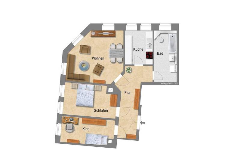 Wohnung zur Miete 929 € 3 Zimmer 68 m² EG Wachsmuthstraße 12 Plagwitz Leipzig 04229