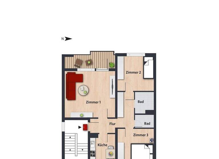Wohnung zur Miete 465 € 3 Zimmer 71,4 m² 1. Geschoss frei ab 16.04.2026 Halberstädter Str. 26 Westhagen Wolfsburg 38444