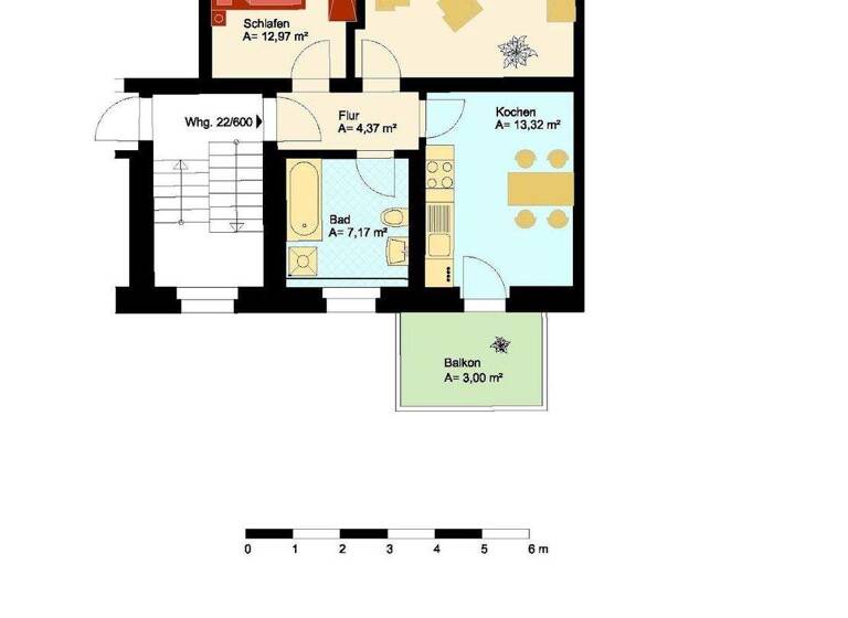 Wohnung zur Miete 320 € 2 Zimmer 59,8 m² 2. Geschoss Ammonstraße 22 Altendorf Chemnitz 09116