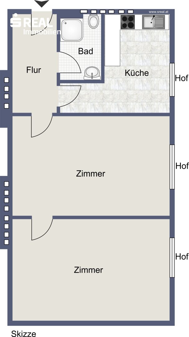 Wohnung zum Kauf 135.000 € 2 Zimmer 60 m²<br/>Wohnfläche 4.<br/>Geschoss Wiener Neustadt 2700