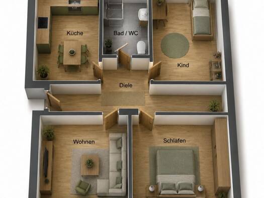 Wohnung zum Kauf 99.000 € 3 Zimmer 64 m² Merkers 36460