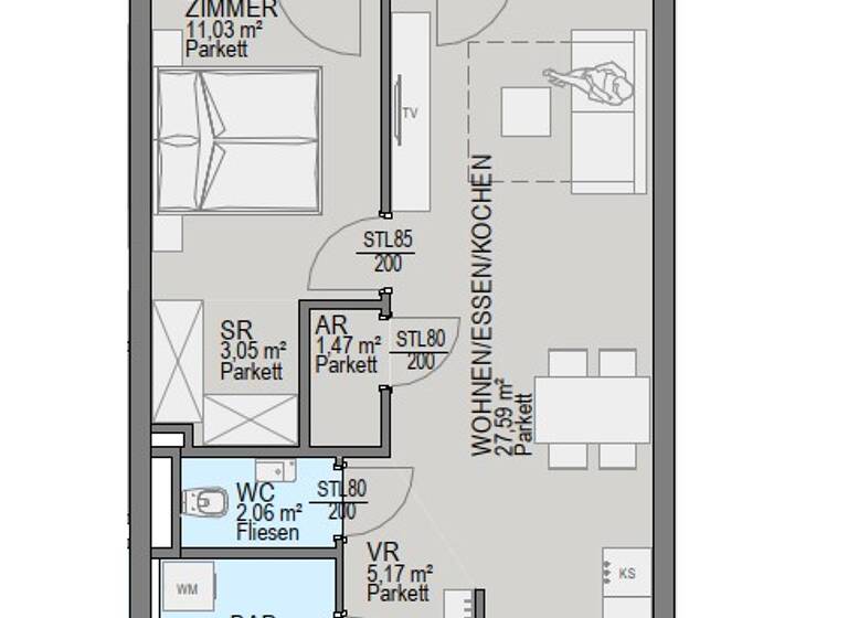 Wohnung zum Kauf - Erstbezug 272.000 € 2 Zimmer 55,8 m² 1. Geschoss Straßgang Graz 8054