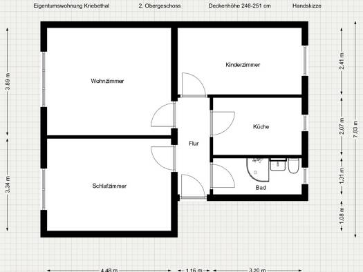 Wohnung zur Miete 299 € 3 Zimmer 58 m² Kriebethal Kriebstein 09648