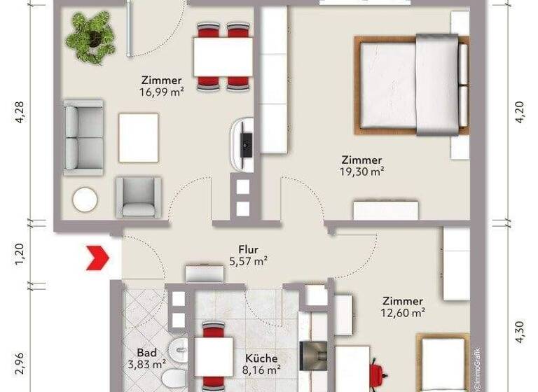 Wohnung zum Kauf 320.000 € 3 Zimmer 68 m² Petershausen Konstanz 78467
