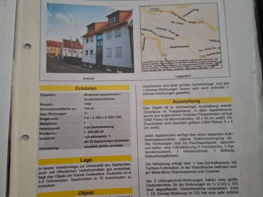 Wohnung zur Miete 500 € 1 Zimmer 48 m² Geschoss 1/3 Dudweiler Dudweiler 66125
