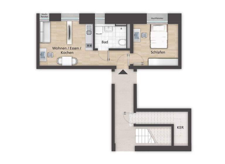 Wohnung zur Miete 650 € 2 Zimmer 37,3 m² frei ab sofort Theodor-Mathieu-Straße Bamberg 96052
