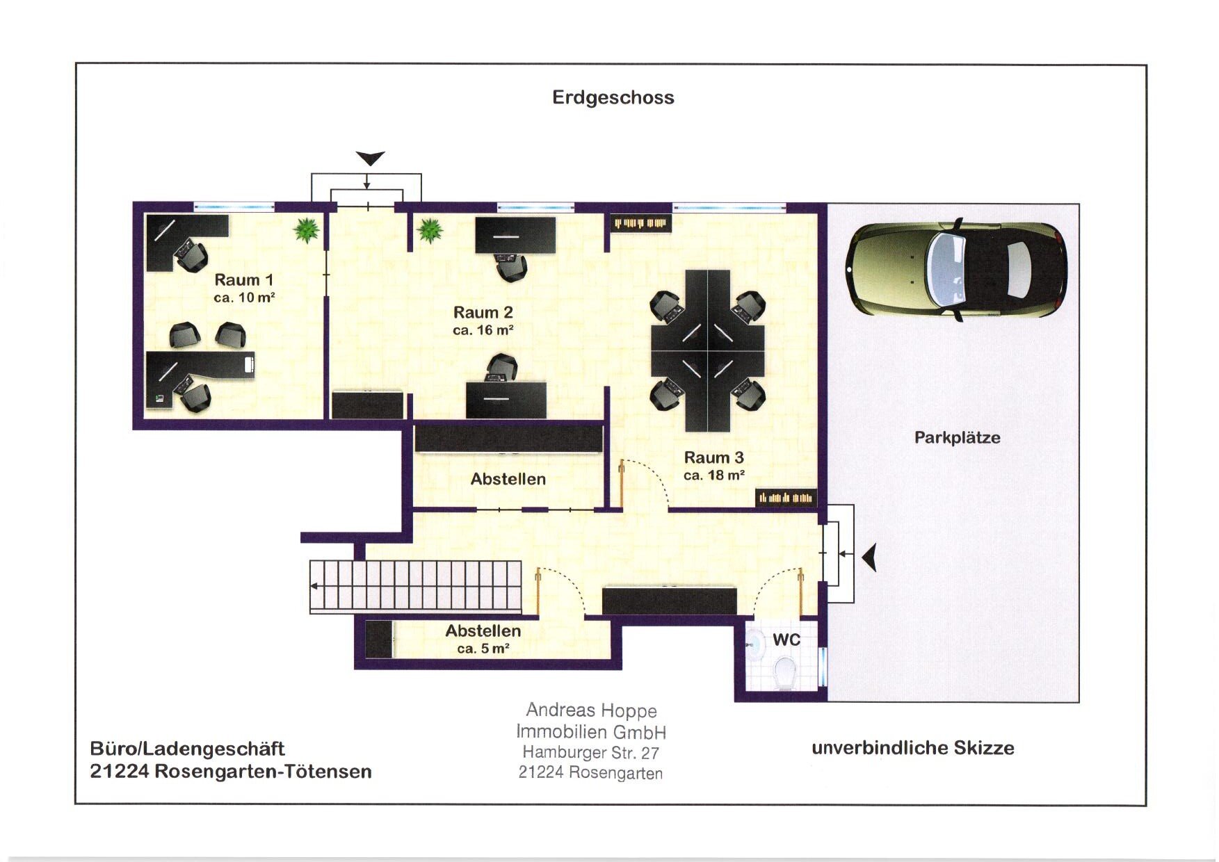 Bürofläche zur Miete 450 € 45 m²<br/>Bürofläche Tötensen Rosengarten 21224