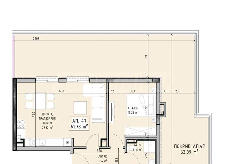 Studio zum Kauf 208.195 € 2 Zimmer 134 m² Sofia