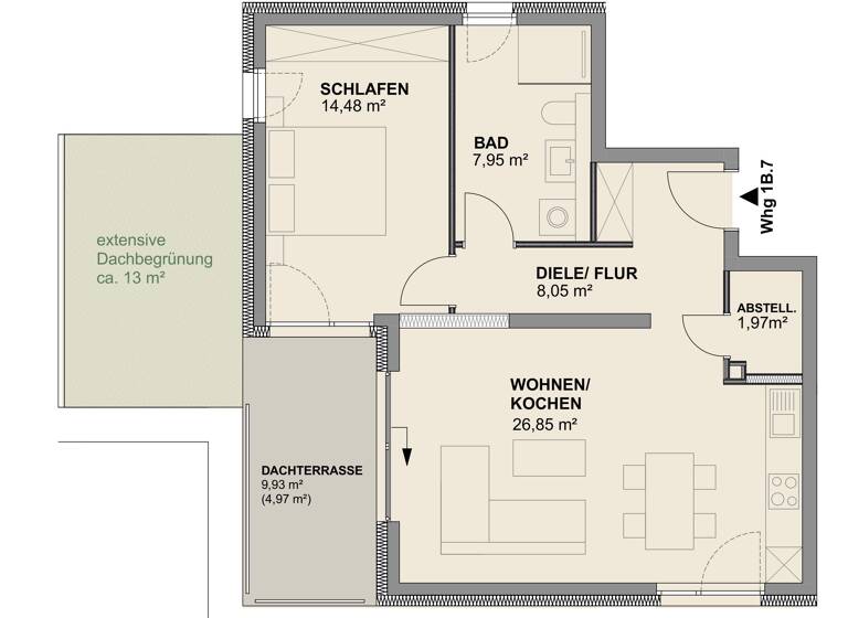 Penthouse zum Kauf 349.000 € 2 Zimmer 64,3 m²<br/>Wohnfläche Angergasse 2 Hainstadt Hainburg 63512